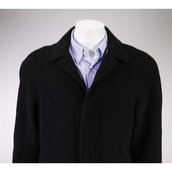 Austin Reed Black Wool Cashmere Full Length Overcoat Coat 38R - Picture 3 of 9